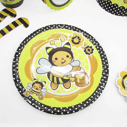 6pcs Cartoon bumble bee Party Disposable Tableware Cups Plat