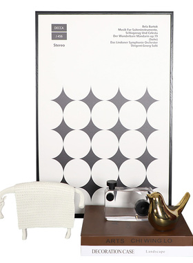 斯宇高级感样板房间客厅玄关书房书桌软装挂画家饰装饰摆件工艺品