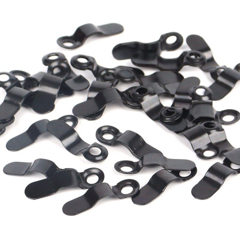 Black bow shaped shrapnel backplate, silver pressure plate, - 实物图