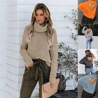 Autumn and Winter High Neck Pullover Knitwear Commuter Large