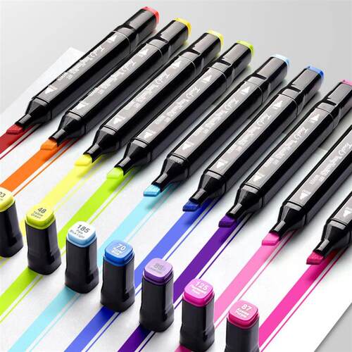 24-168 Color Alcohol Double-ended Oily Marker Painting Art S