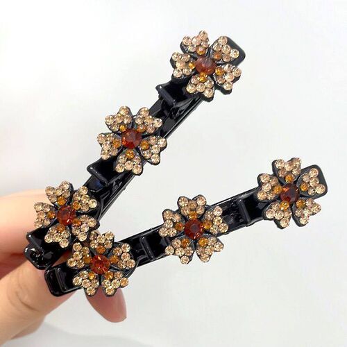 Summer Rhinestone Hair Weaver Hairpin Womens Top of Head Ad