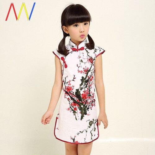 Chinese style summer Girls Kids baby Girl dress Tang suit 5