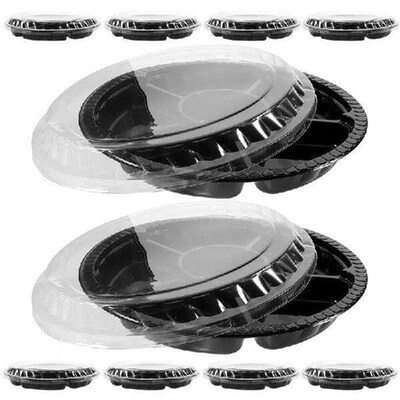 10pcs Disposable Dinner Appetizer Tray with Lid Disposable