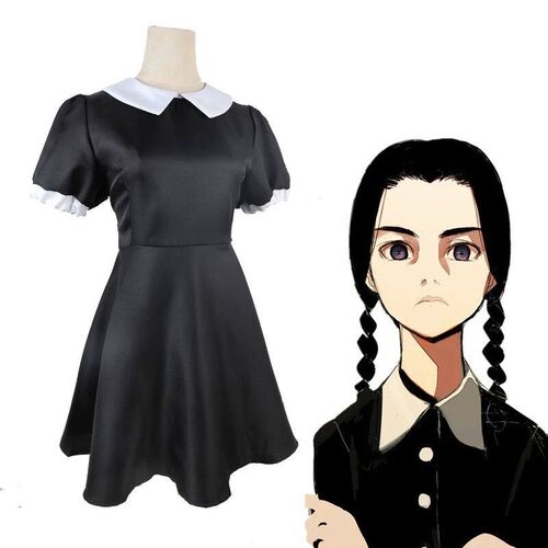 Movie Wednesday Cosplay Costume Dresses Wednesday Addams