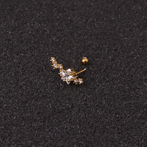 Rose Curved Cz Cartilage Stud Helix Rook Conch Screw Back Ea