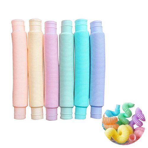 6Pcs Pop Tubes Fidget Sensory Toy Antisress Plastic Bellow S