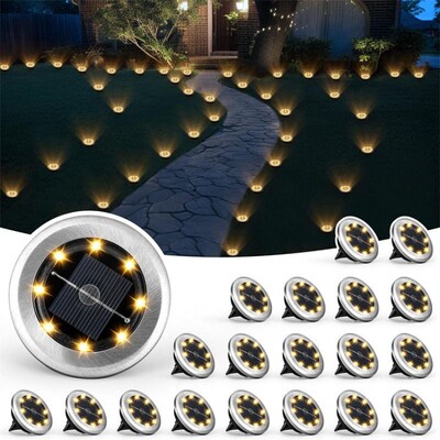 Outdoor Solar 8led Stainless Steel Underground Light urtyard