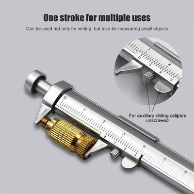 2 in 1 Caliper Type Ballpoint Pen Precise Measurement Range