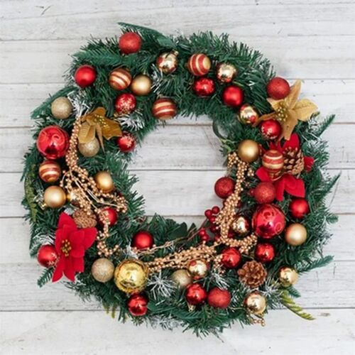 50Pcs/box Christmas Tree Balls Ornament Red Gold Hanging Bau