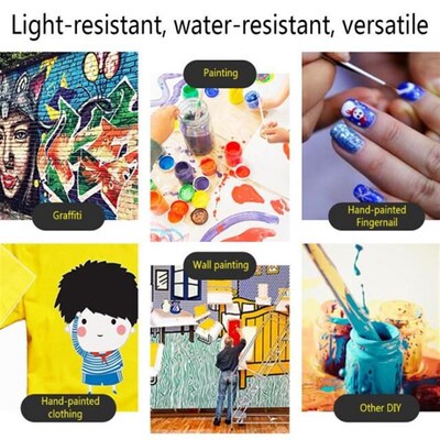 2ml 12 Vibrant Colors Washable Gouache Paint 适用于 Kids Sch