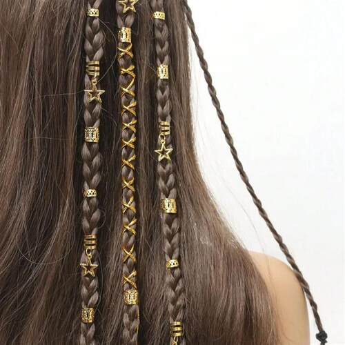 36pcs Star Decor Hair Ring Accessories Beads Hair Braid