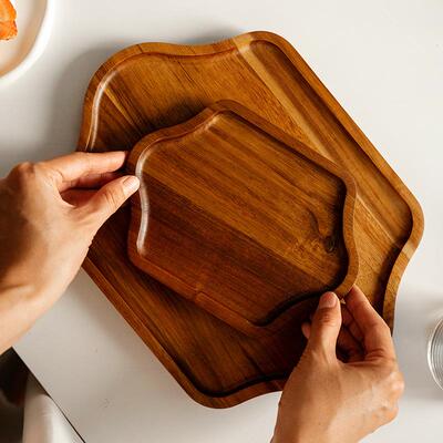 Japanese Wooden Dining Plate Wooden Dessert Tray