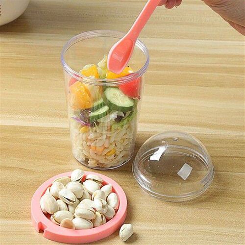 400ml Large Capacity Salad Cups Portable Overnight Oats