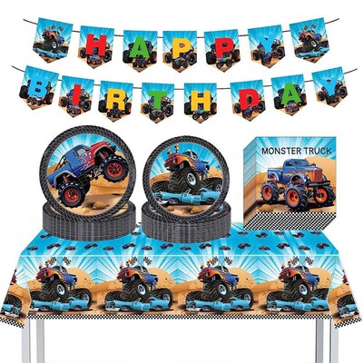 Monster Truck Temporary Tattoos ers for Kids Boys Happy Birt