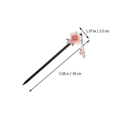 Japanese Hair Pin Peach Blossom Wooden Clasp Folk-custom