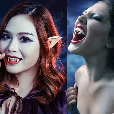 1Pair Vampire Teeth Zombie Fangs Halloween Props Apparel Acc