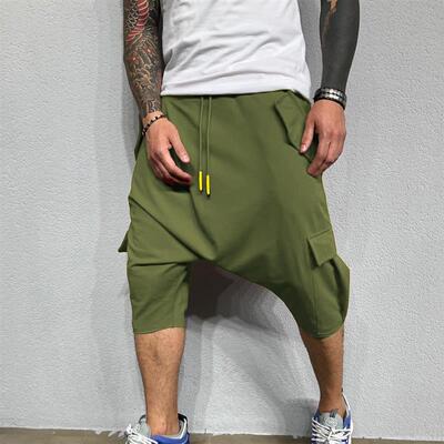 Men Sweatpants Shorts Harlan Cropped Trousers 街头嘻哈伦裤男