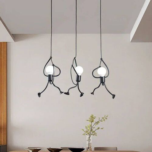 Vintage Iron Little Man Modern Arts Chandelier LED Ceiling L