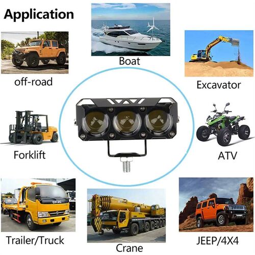 Car Work LIghts Motorcycle LED Dual Color Mini Lens Headligh