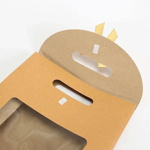 10pcs Transparent Window Kraft Paper Bags For Wedding Birthd