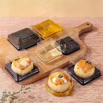 10Pcs Clear Plastic Mini Cupcake Boxes Muffin Pod Dome