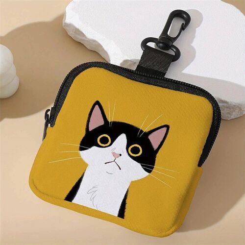 1pc,Cat pattern printing, large capacity coin wallet, digit