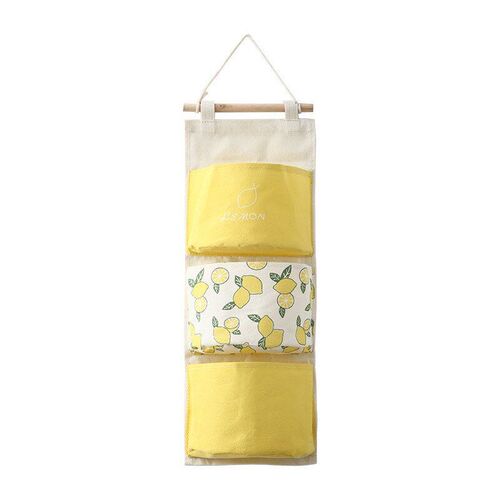 Rustic Fabric MultiPocket Storage Hanging Bag Wall Mounted S