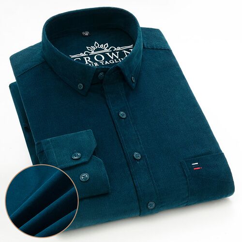 Plus Size Cotton Corduroy Shirt for Men Casual S-7XL Busines