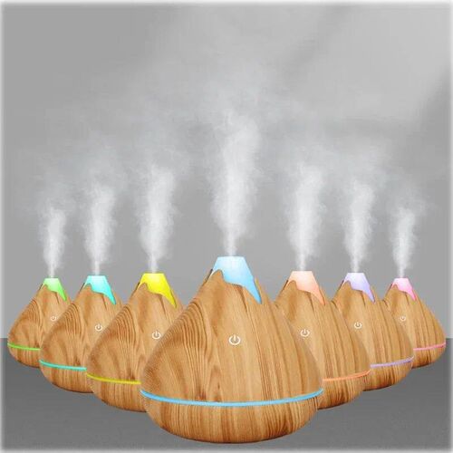 Aromatherapy Essential Oil Diffuser 350ML Wood Grain Remote