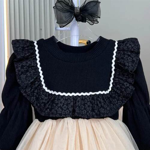 Girls Dress Spring Autumn Long Sleeve Knitted Dresses For Gi