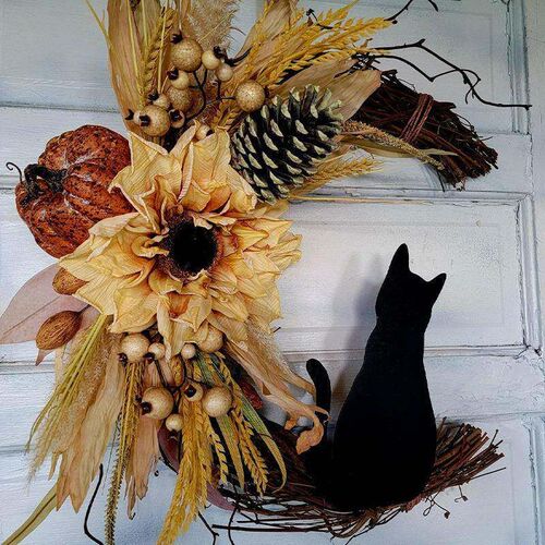 Halloween Moon Cat garland door hanging decora festive witch
