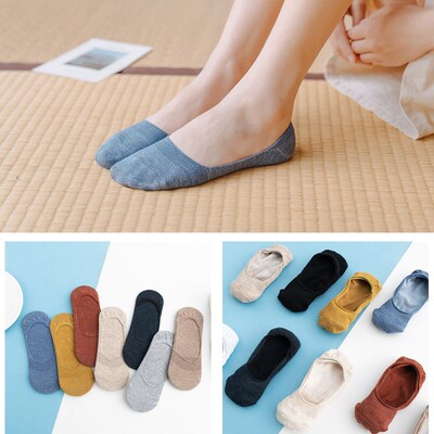 10 pieces = 5 pairs Women Cotton Invisible No show Socks non