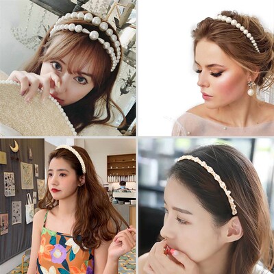 Simulation Pearl Hairbands Handmade Hair Hoops Headbands Flo