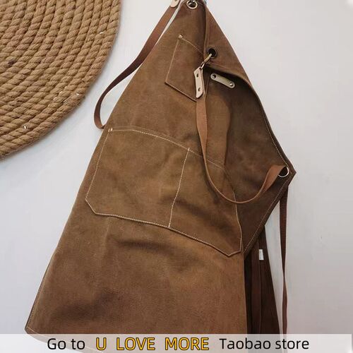 Thicken Canvas Denim Apron Antifouling Barista Apron Kitchen