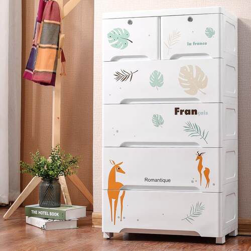 Extra-thick large drawer type storage cabinet plastic baby b