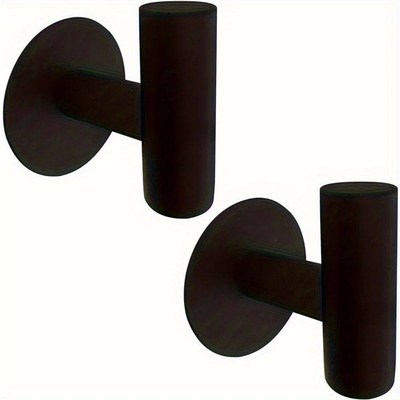 Matte Black Adhesive Wall Hooks 2 Packs, Heavy Duty Sticky T