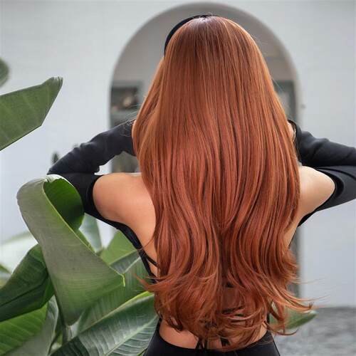 GEMMA Red Brown Copper Ginger Long Straight Synthetic Wigs f