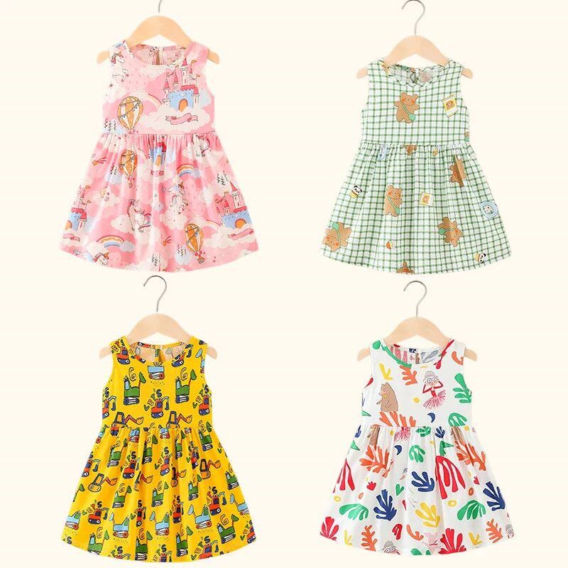 Girl Dress Cotton Summer Kids Clothes Girls Children Flower图片