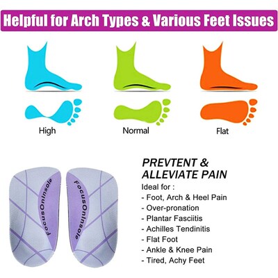 Rooruns Orthopedic Insoles Fasciitis Plantar Arch Support,He