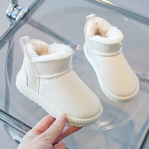 New Winter Kids Shoes Pure Color Waterproof Clear Ankle Boot