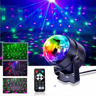 七彩旋转彩灯舞台灯光ktv氛围灯酒吧闪光灯家用激光灯宿舍爆闪灯H
