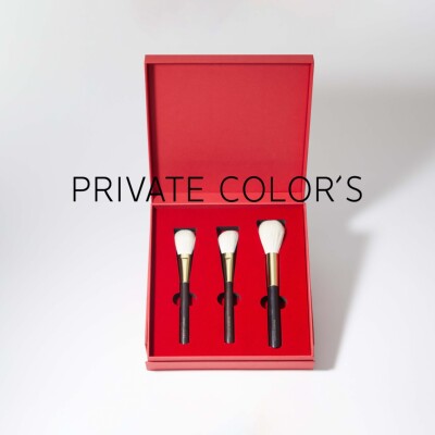 PRIVATE COLOR`S檀心乌木系列脸部套装刷三支礼盒装