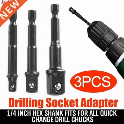 3 PCS Hex Shank Wrench Drive Power Drill Socket Drill Adapte