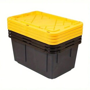 27 Gallon Plastic Storage Container Bin, 4-Pack, Heavy Duty,