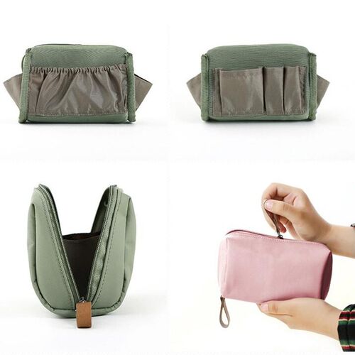 1 PC Solid Cosmetic Bag Korean Style Women Makeup Bag Pouch