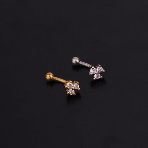 1PC 16G New Flower Stainless Steel IBall Eyebrow Piercing Cu