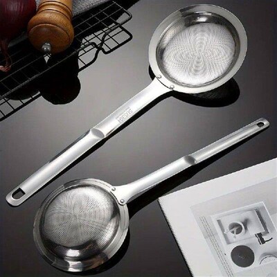 304 Fine Mesh Sieve Strainer Honey Spoons Stainless Steel