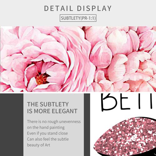 Home Decor Modern Pink Sweet Flower Picture Wall Art  Painti
