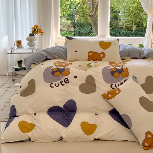 Small Fresh Four-piece Bed Sheet Quilt ver Single Student Do